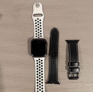 Apple Watch with Black and White Bands